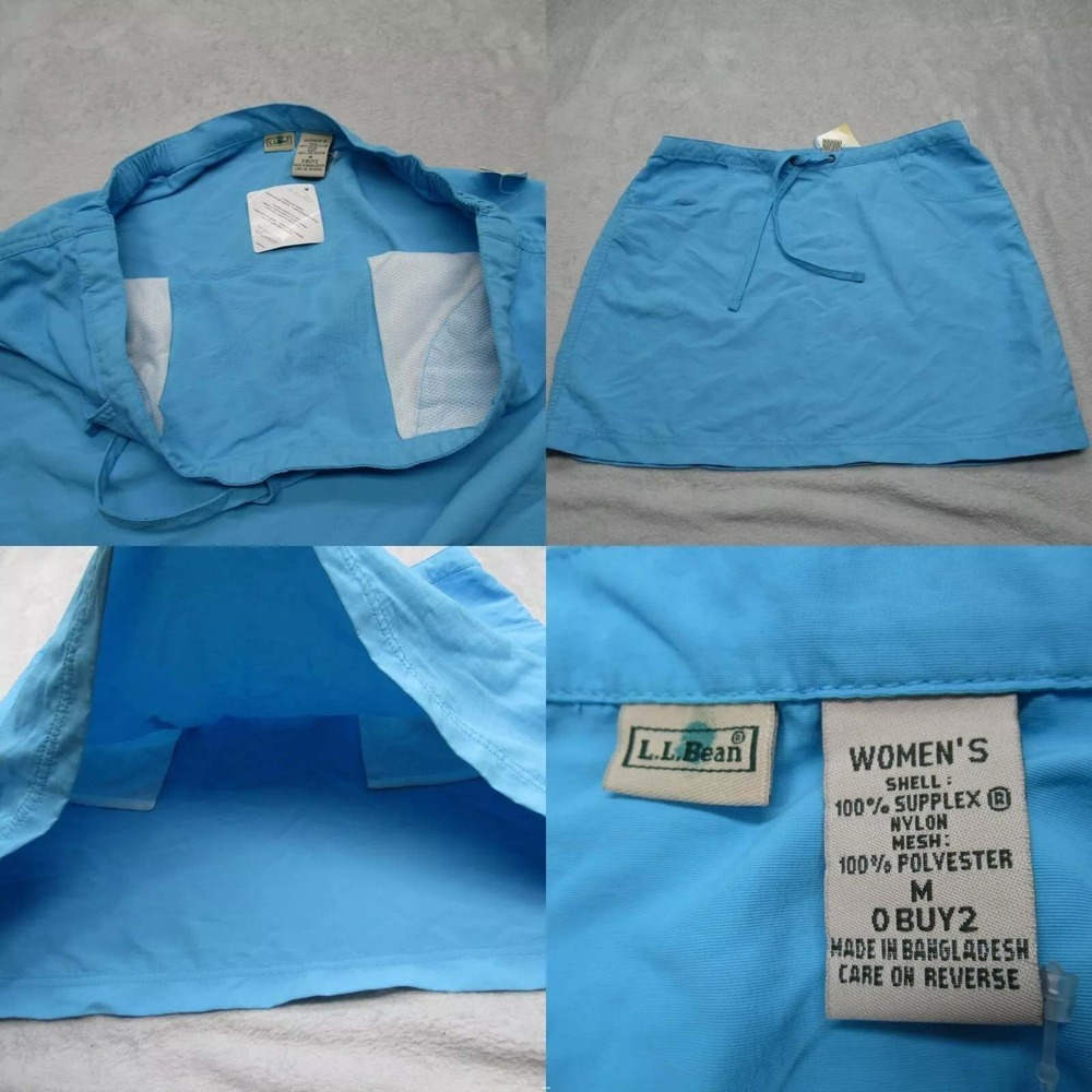 LL Bean Skirt Womens Medium Baby Blue Tennis Hiking Drawstring Unlined 32x16 NEW